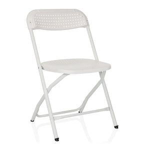 Witte Outdoor stoel TUDELA XXL PRO W met geperforeerd zitvlak en rugleuning van hjh OFFICE