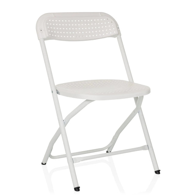 Witte Outdoor stoel TUDELA XXL PRO W met geperforeerd zitvlak en rugleuning van hjh OFFICE