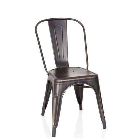 Bistrostoel VANTAGGIO COMFORT in zwart-gouden look met metalen frame en gebogen rugleuning van hjh OFFICE