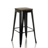 Barkruk VANTAGGIO HIGH WS met zwart metalen frame en donker houten zitting van hjh OFFICE