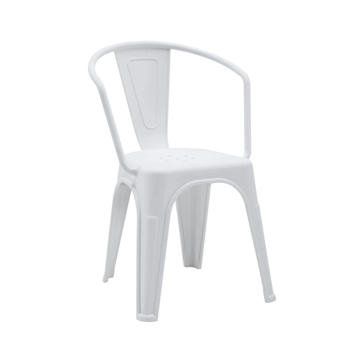 Witte plastic Bistrostoel Vantaggio Poly met geïntegreerde armleuningen van hjh OFFICE