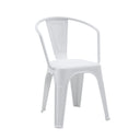 Witte plastic Bistrostoel Vantaggio Poly met geïntegreerde armleuningen van hjh OFFICE