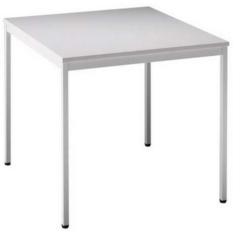 Vierkante tafel VEKTOR 5 met grijs blad en grijs onderstel van hjh OFFICE PRO