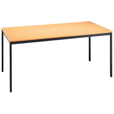 Bureau VEKTOR 6 met beukenkleurig blad en zwart onderstel van hjh OFFICE PRO