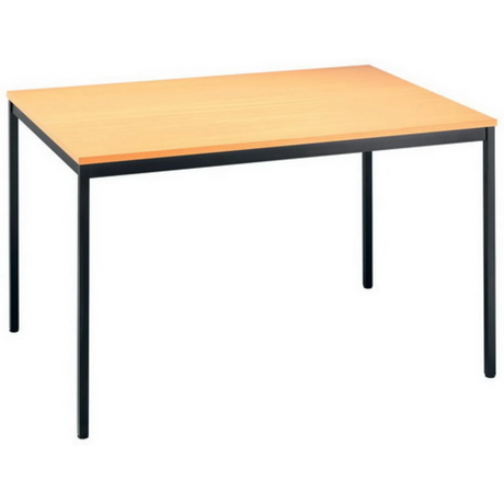 Bureau VEKTOR 6 met beukenkleurig tafelblad en zwart metalen frame van hjh OFFICE PRO