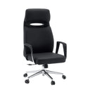 Zwarte Professionele directiestoel VELVET ECO met chromen onderstel en tapijtwielen van hjh OFFICE