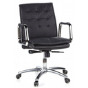 Schwarzer Profi-Chefsessel VILLA 10 mit gestepptem Bezug und verchromten Armlehnen von hjh OFFICE
