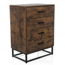 Bruine Commode VINSTRA met vier laden en zwart metalen frame van hjh LIVING