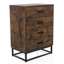 Bruine Commode VINSTRA met vier laden en zwart metalen frame van hjh LIVING