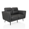 Grijze lounge bank VINTALUX met twee zitplaatsen en slanke zwarte poten van hjh LIVING