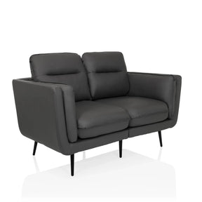 Grijze lounge bank VINTALUX met twee zitplaatsen en slanke zwarte poten van hjh LIVING