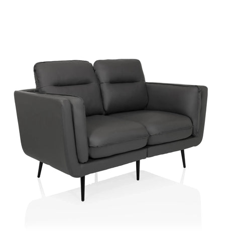 Grijze lounge bank VINTALUX met twee zitplaatsen en slanke zwarte poten van hjh LIVING