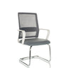 Grijze Vergaderstoel VISITER W met netbespanning rugleuning en verchroomd frame van hjh OFFICE