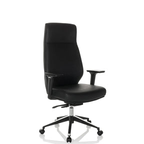 Zwarte Professionele directiestoel VITORO ECO met kunstlederen bekleding en armleuningen van hjh OFFICE