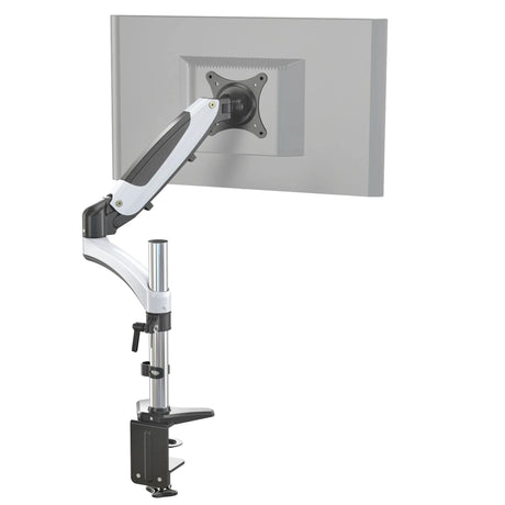 Monitorsteun VM-MG1 in wit en zwart met flexibele zwenkarm en tafelbevestiging van hjh OFFICE