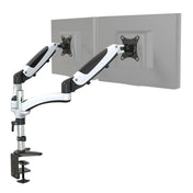 Monitorsteun VM-MG2 in wit-zwart voor twee schermen met tafelbevestiging van hjh OFFICE