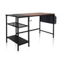 Bureau WORKSPACE H I in zwart en bruin met twee aflegplateaus en een zijvak van hjh OFFICE