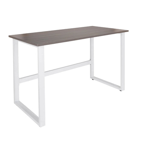 Bureau WORKSPACE LIGHT I met grijs bureaublad en wit onderstel van hjh OFFICE