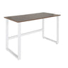 Bureau WORKSPACE LIGHT I met bruin walnotenhouten blad en wit metalen onderstel van hjh OFFICE