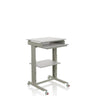 Grijs Zit- Sta bureau WORKSTATION met toetsenbordlade, een legplank en zwenkwielen van hjh OFFICE