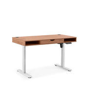 Elektrisch in hoogte verstelbaar bureau Worktime Style in eiken met wit onderstel en lade van hjh OFFICE
