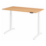 Elektrisch in hoogte verstelbaar bureau XBHM 14 WW met beukenkleurig blad en wit onderstel van hjh OFFICE PRO