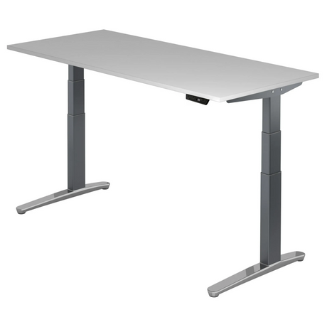 Elektrisch verstelbare zit-sta tafel XBHM 19 GC in grijs met digitaal display van hjh OFFICE PRO