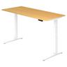 Elektrisch verstelbaar bureau XBHM 19 WW in beuken met wit frame van hjh OFFICE PRO