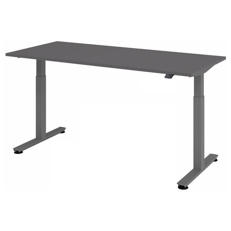 Elektrisch verstelbare zit-sta tafel XMST 19 G in grafiet met een groot tafelblad van hjh OFFICE PRO