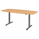 Elektrisch verstelbare zit-sta tafel XMST 22 G in beukenkleur met grijs frame van hjh OFFICE PRO