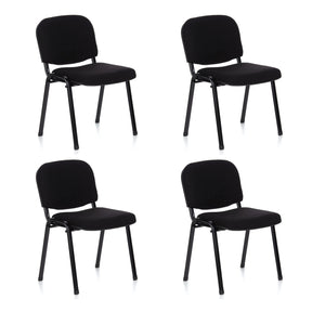 Vier zwarte vierpotige stoelen XT 600 met gevoerde zitting en rugleuning van hjh OFFICE