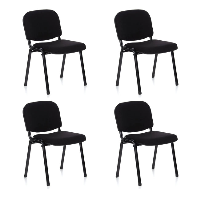 Vier zwarte vierpotige stoelen XT 600 met gevoerde zitting en rugleuning van hjh OFFICE