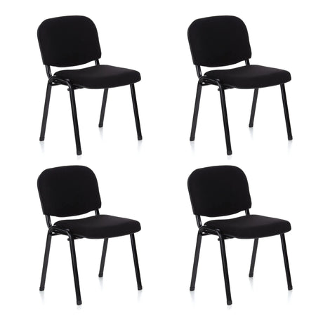 Vier zwarte vierpotige stoelen XT 600 met gevoerde zitting en rugleuning van hjh OFFICE