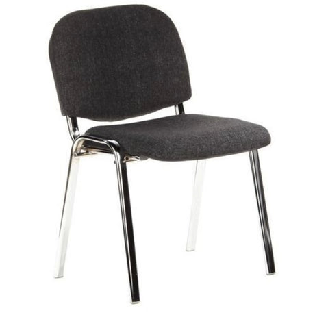 Vierpotige stoel XT 600 C met antracietkleurige stoffen bekleding en verchroomd metalen onderstel van hjh OFFICE