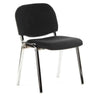 Zwarte vierpotige stoel XT 600 C met stoffen bekleding en glanzend metalen frame van hjh OFFICE