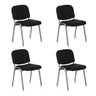Set van vier vierpotige stoelen XT 600 S met zwarte bekleding en zilveren frame van hjh OFFICE