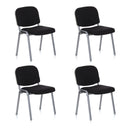 Set van vier vierpotige stoelen XT 600 S met zwarte bekleding en zilveren frame van hjh OFFICE