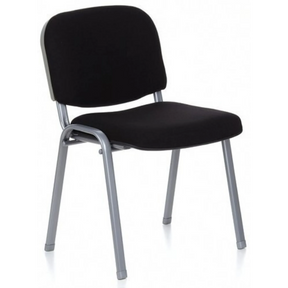 Vierpotige stoel XT 600 S met zwarte bekleding en zilverkleurig metalen frame van hjh OFFICE