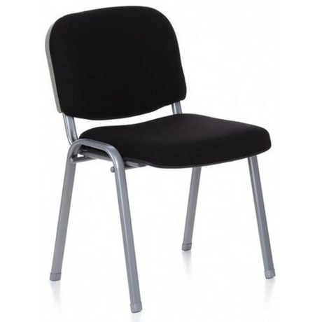 Vierpotige stoel XT 600 S met zwarte bekleding en zilverkleurig metalen frame van hjh OFFICE