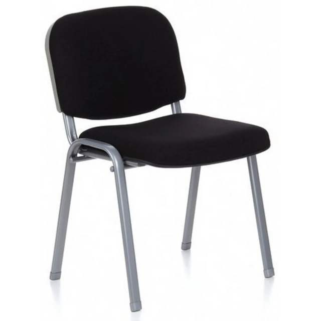 Vierpotige stoel XT 600 S met zwarte bekleding en zilverkleurig metalen frame van hjh OFFICE