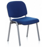 Vierpotige stoel XT 600 S met blauwe stoffen bekleding en zilverkleurig metalen onderstel van hjh OFFICE