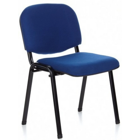 Vierpotige stoel XT 600 SW met blauwe stoffen bekleding en zwart metalen onderstel van hjh OFFICE