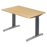 Hoogteverstelbaar bureau XTRA XB 12 GC in esdoorn-look met grijs onderstel van hjh OFFICE PRO