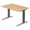Hoogteverstelbaar bureau XTRA XB 12 GC in esdoorn-look met grijs onderstel van hjh OFFICE PRO