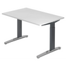 Hoogteverstelbaar bureau XTRA XB 12 GC met wit tafelblad en donkergrijs frame van hjh OFFICE PRO