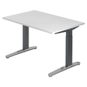 Hoogteverstelbaar bureau XTRA XB 12 GC met wit tafelblad en donkergrijs frame van hjh OFFICE PRO