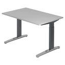 Hoogteverstelbaar bureau XTRA XB 12 GC in grijs met T-pootonderstel van hjh OFFICE PRO