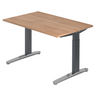 Hoogteverstelbaar bureau XTRA XB 12 GC in walnoot-look met grijze poten van hjh OFFICE PRO