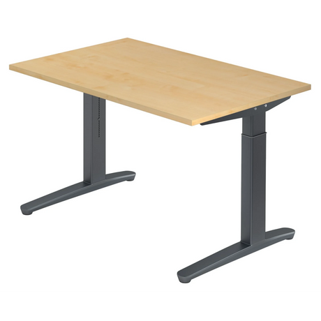 Hoogteverstelbaar bureau XTRA XB 12 GG in esdoorn met donkergrijs onderstel van hjh OFFICE PRO