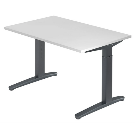 Hoogteverstelbaar bureau XTRA XB 12 GG met wit tafelblad en donkergrijs onderstel van hjh OFFICE PRO